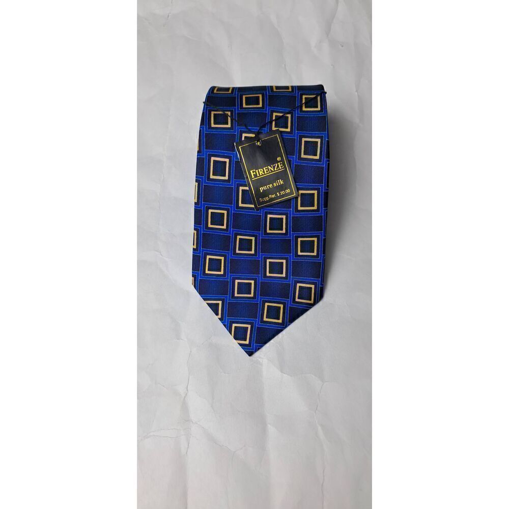 Firenze NWT Pure SILK Geometric Tie  L=56'  W=4'